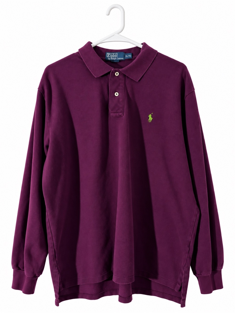 Ralph Lauren Long-Sleeve Polo Shirt - Deep Purple with Lime Pony